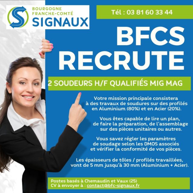 Bourgogne Franche Comté Signaux à Chemaudin recrute !