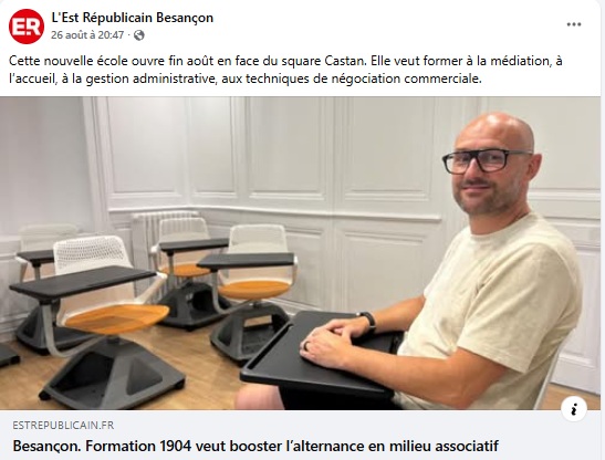 Merci à l&rsquo;Est Républicain pour l&rsquo;interview de Clément STEFANUTTI, directeur de Formation 1904